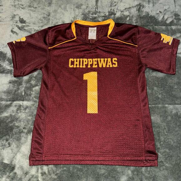 Russell Athletic Central Michigan Chippewas Football Team Jersey Boy's M Maroon - Picture 1 of 5